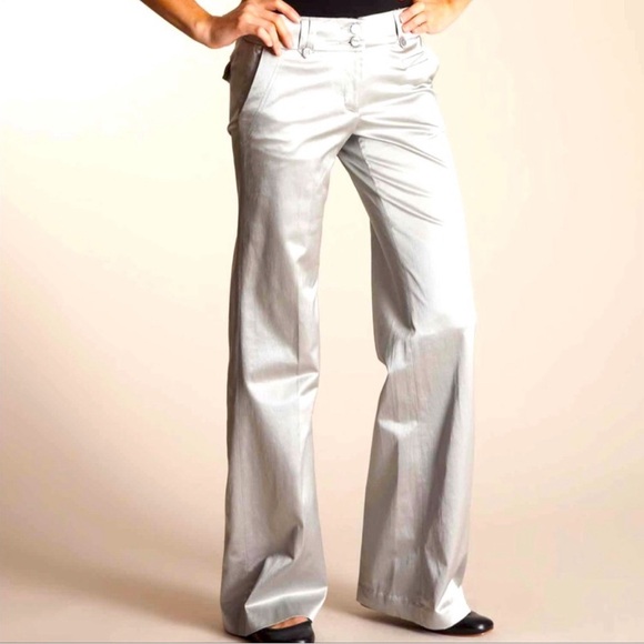 Da-Nang Silver Wide Leg Pants New with Tags Size 6 - Picture 6 of 10